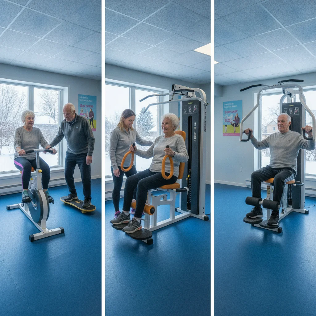 Gym equipment for older adults in a residence