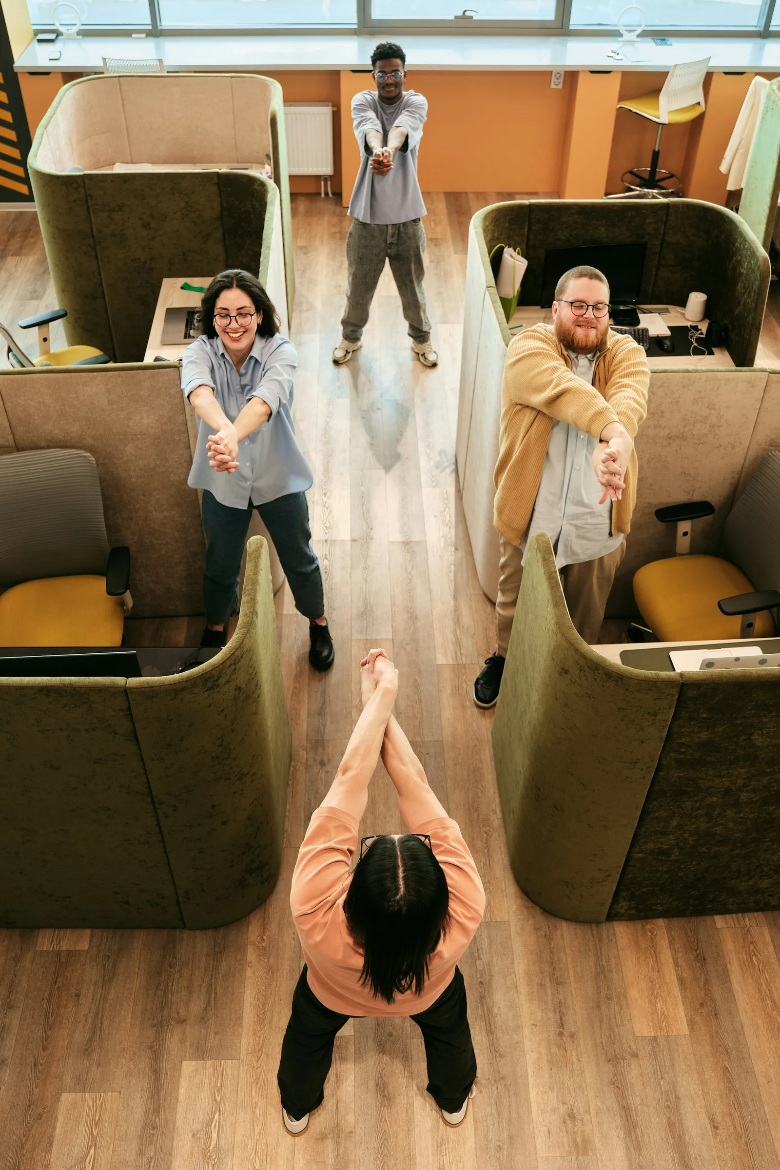 Employees taking an active break at work