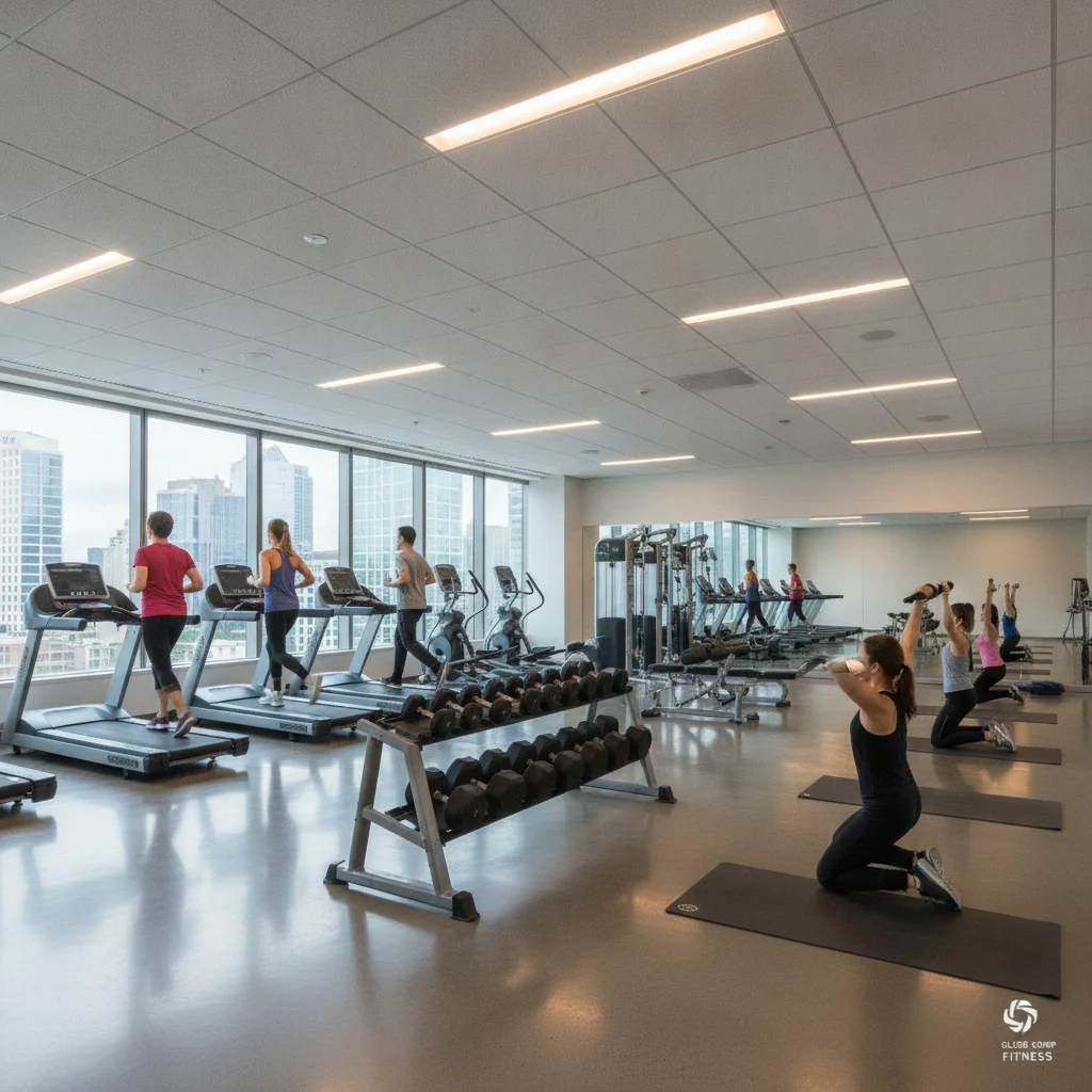 Floor plan for a corporate fitness space