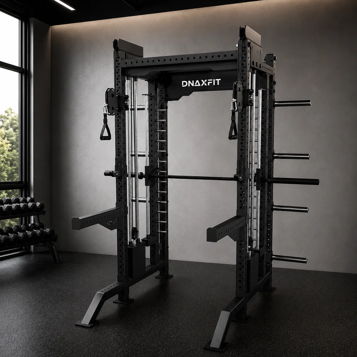Black DNAxFIT Power Rack in a high-end private gym