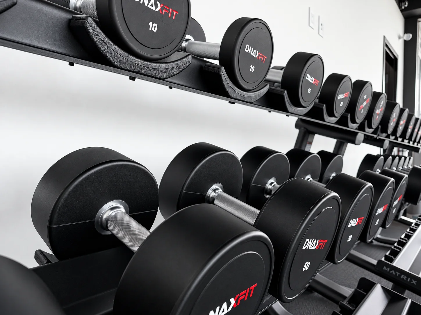 Haltères DNAxFIT installés dans le gym corporatif Frontenac.