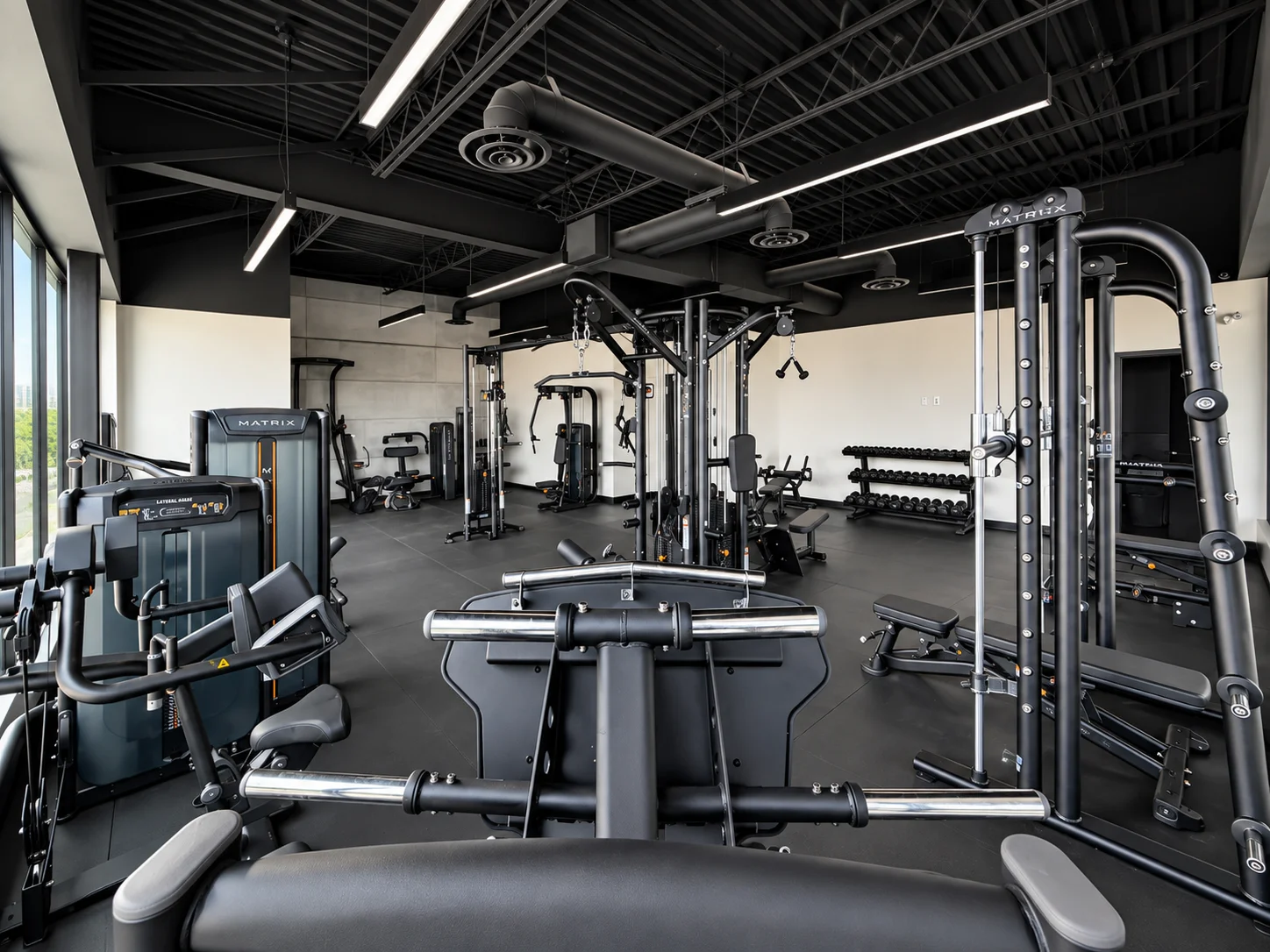 Vue d’ensemble du gym corporatif Frontenac à St-Jean-sur-Richelieu.