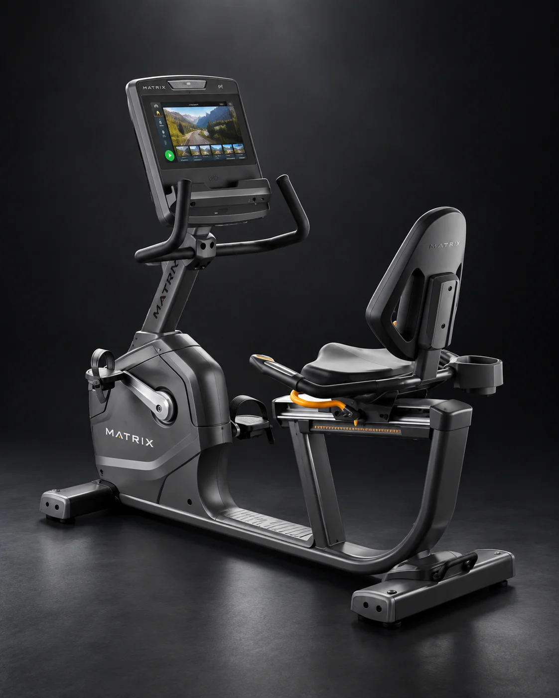 Illustration du vélo allongé Matrix Endurance avec console Touch